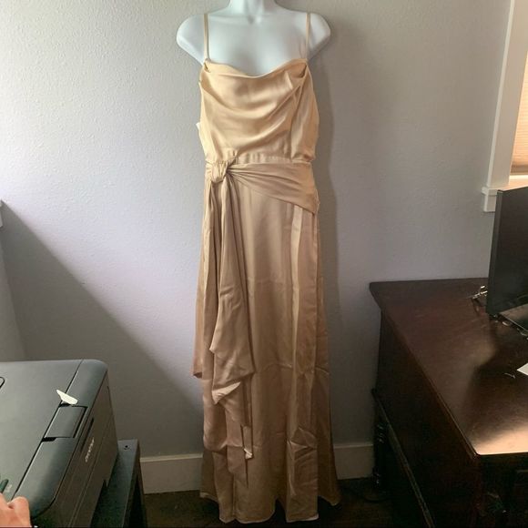 Fame and Partners Anita Draped Dress in Champagne - Picture 6 of 11